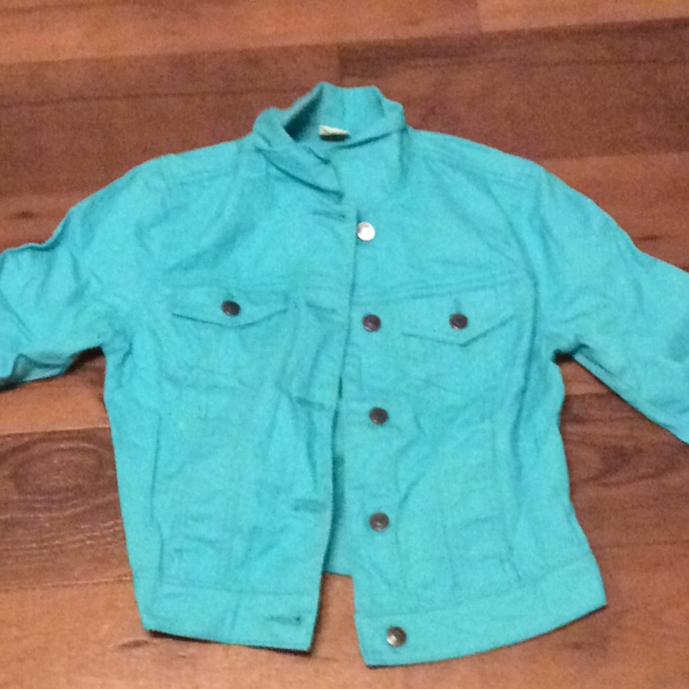 Turquoise denim jacket